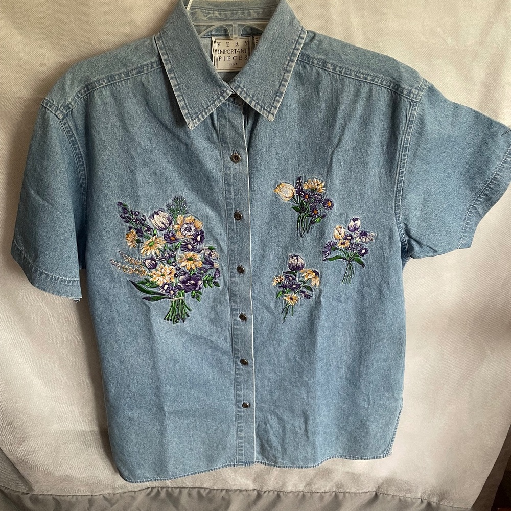 Embroidered Denim Shirt